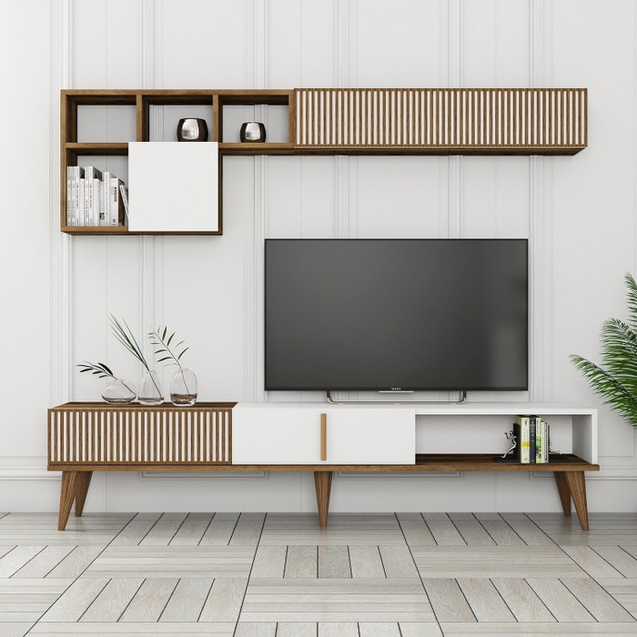 Hanah Home Milan TV - Nogal y Blanco Hanah Home Milan TV - Nogal y Blanco
